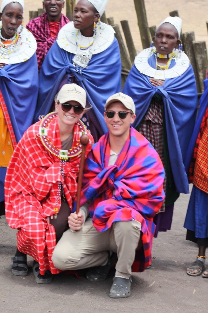 Chatama Safaris guests in Maasai dress